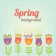 Floral greeting card with tulips