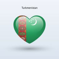 Love Turkmenistan symbol Heart flag icon N2