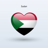 Love Sudan symbol Heart flag icon N2