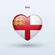 Love Sark symbol Heart flag icon N2