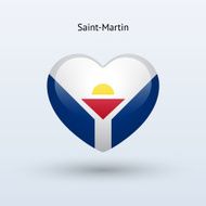 Love Saint-Martin symbol Heart flag icon N2