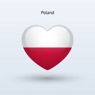 Love Poland symbol Heart flag icon N2