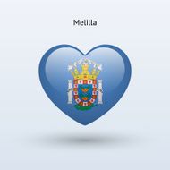 Love Melilla symbol Heart flag icon N2