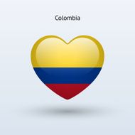 Love Colombia symbol Heart flag icon N2