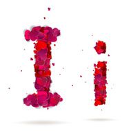 Letter i made from hearts Love alphabet