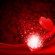 Heart gift present with fly hearts N3