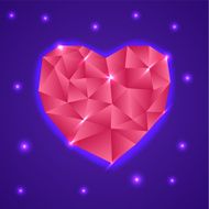 Abstract Triangle Heart Valentine Card Vector N2