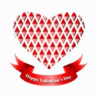 Red paper heart Valentines day card N9