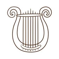 Lire musical instrument isolated on white N2