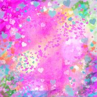 Valentines Day pastel grunge hearts abstract background