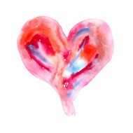 Abstract watercolor heart N2