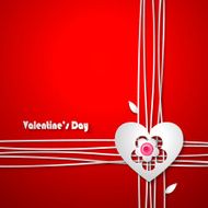 Valentine&#039;s Day Greeting Card on red background N7