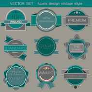 vector set labels design vintage style