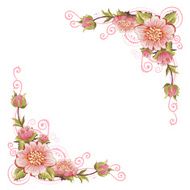 Elegant curves flower corners isolated N4