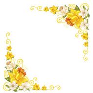 Elegant curves flower corners isolated N5