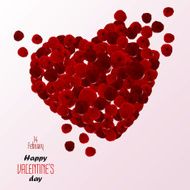 Red rose petals heart N2
