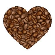 Heart of coffee beans Vector illustration N2