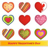 Set of Valentine&#039;s day hearts