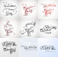 valentine&#039;s hand lettering set collection love themed calligraphic
