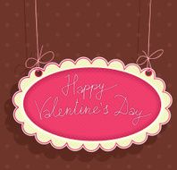 greeting Signboard with Valentine&#039;s Day