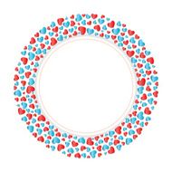 Round frame from hearts confetti Valentine&#039;s day