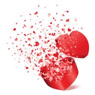 Open white gift present as heart N3