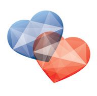 two crystal like hearts