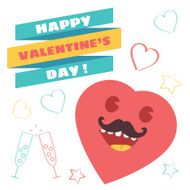Funny Vector Happy Valentine's Day Illustration N2