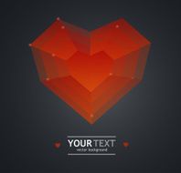 Heart flat Valentines day card vector background N2