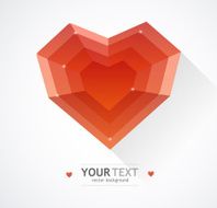 Heart flat Valentines day card vector background N3