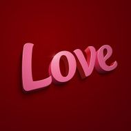 Crimson realistic plastic vector Love sign
