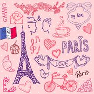 Paris love template vector illustration