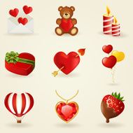 Vector set of love and romantic icons