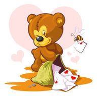 Card Valentine&#039;s Day teddy bear