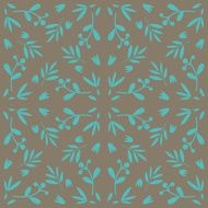 Floral seamless pattern with leaves berries and flowers in vector N2