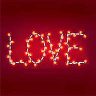 word of love garlands Vector background Eps 10