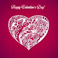Happy Valentine&#039;s Day! lacy hearts vector greeting card