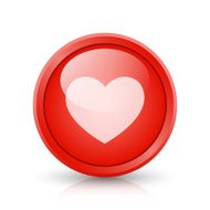 Vector button with heart