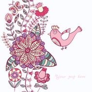 Floral background summer theme greeting card N14