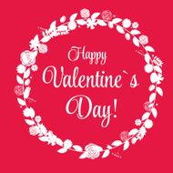 Vector St Valentine Day&#039;s Greeting Card in Retro Style Design N5