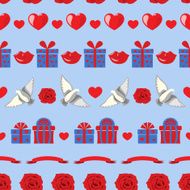Valentine pattern on blue