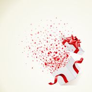 Hearts fly from open gift present box N2