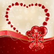 Shiny hearts and red bow