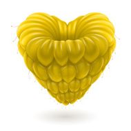 Yellow raspberry heart N2