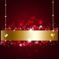 Holiday Valentine Golden Notice Background