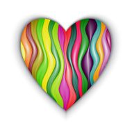 Vector Heart Made from Color Stripes N3