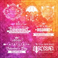 Set of Valentines Day Sale typographic elements