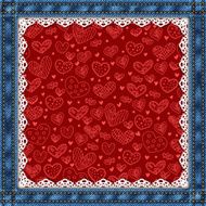 Denim background with hearts pattern N3