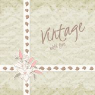 Vintage invitation with ornate detailed flower