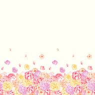 Seamless colorful pattern with flowers of peonies and roses